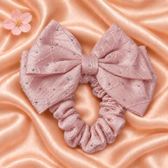 Mukesh Bow Scrunchie-01 (Pink)