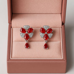 Zircon Earring-124 (Maroon)