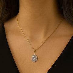 Zircon Pendant-206 (Golden/White)