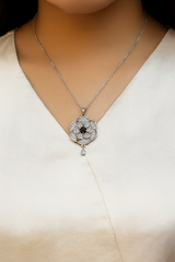 Zircon Pendant-256 (Silver/Black)