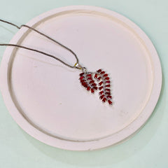 Zircon Pendant-272 (Silver/Maroon)