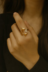 Zircon Ring-108 (Golden)