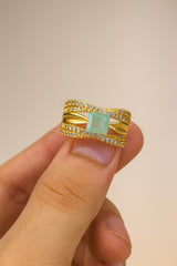 Zircon Ring-138 (Mint Green)