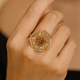 Zircon Ring-91 (Golden)