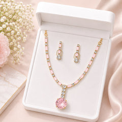 Zircon Locket Set-168 (Pink)