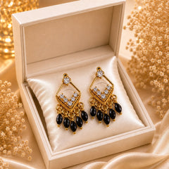 Zircon Earring-224 (Black)