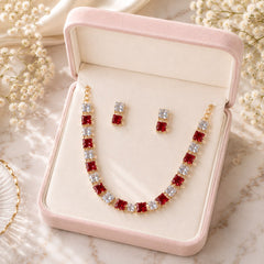 Zircon Locket Set-167 (Maroon)
