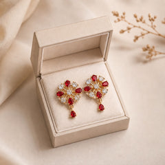 Zircon Earring-219 (Maroon)