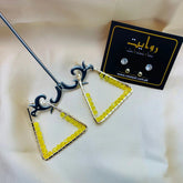 Hoop Earring-05 (Yellow) (Pack of 3)