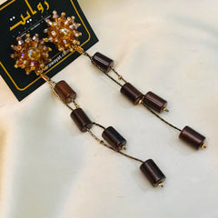 Tassel Earring-01 (Dark Brown)