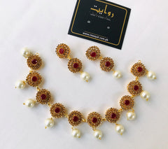 Hand Crafted necklace-01 (Maroon)