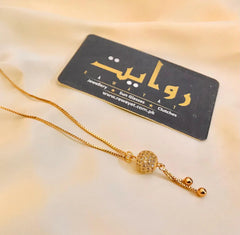 Zircon Ball Pendant-22 (Golden/Ball) 8MM