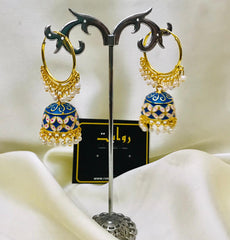 Meena Bali Jhumka-01 (Blue)