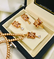 Zircon Mala Set (Golden)