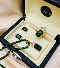 Zircon Mala Set-01 (Dark Green)