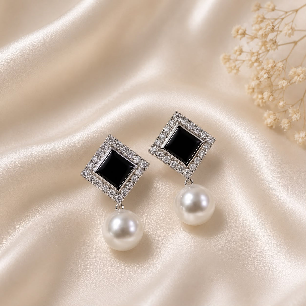 Zircon Earring-171 (Black)