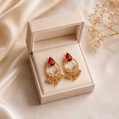 Zircon Earring-220 (Maroon)