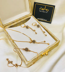 Zircon Ball Necklace-16 (Black)