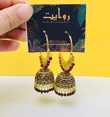 Oxidized Jhumka-120 (Maroon)