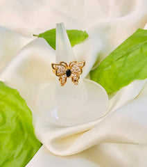 Zircon Butterfly Ring-05 (Black)