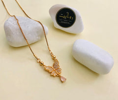 Zircon Pendant-178 (Pink) (Butterfly)