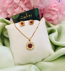 Zircon Locket Set-23 (Maroon)