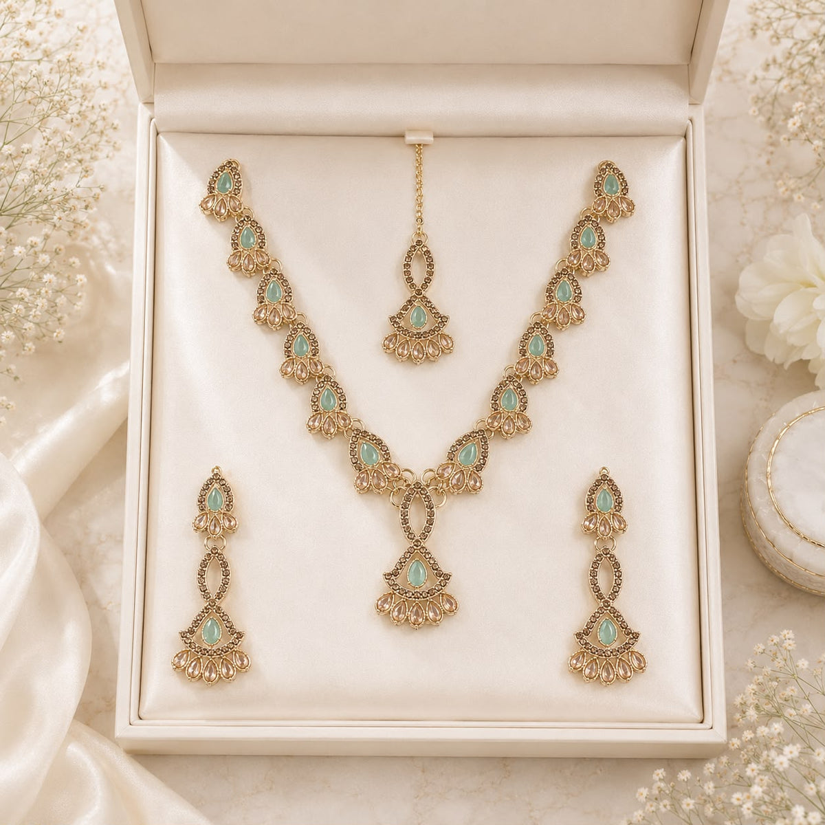 Zircon Necklace-53 (Mint Green)