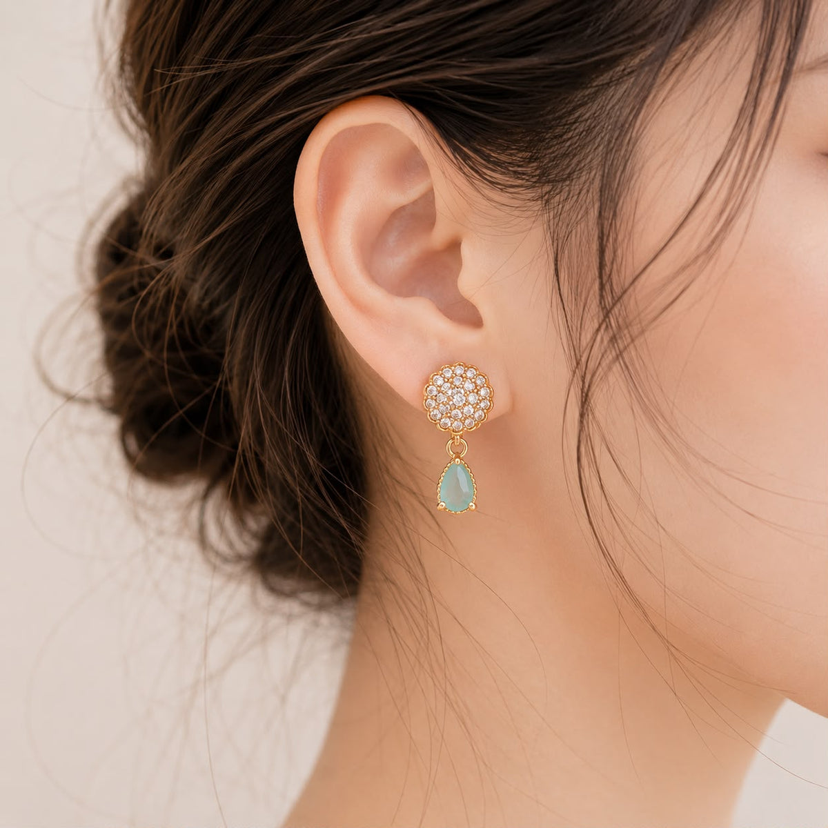 Zircon Earring-168(Blue)