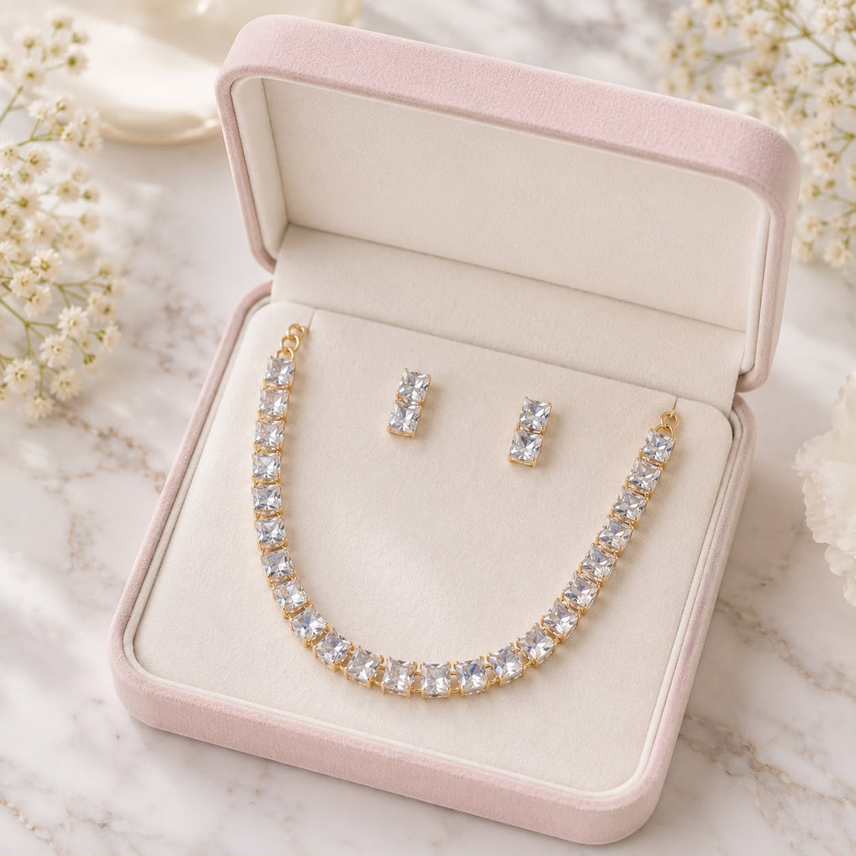 Zircon Locket Set-167 (White)