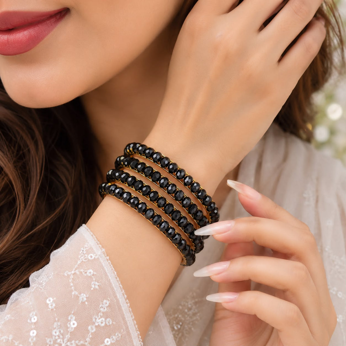 Crystal Bangles (Black)