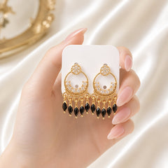 Zircon Earring-222 (Black)