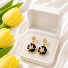 Zircon Earring-223 (Black)