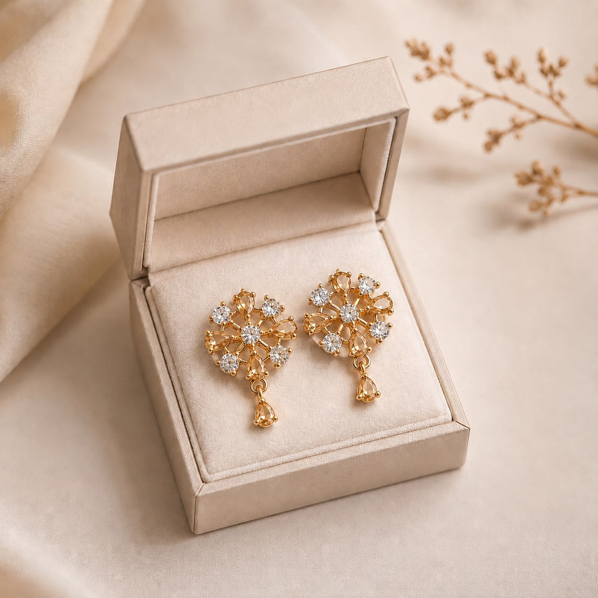 Zircon Earring-219 (Golden)