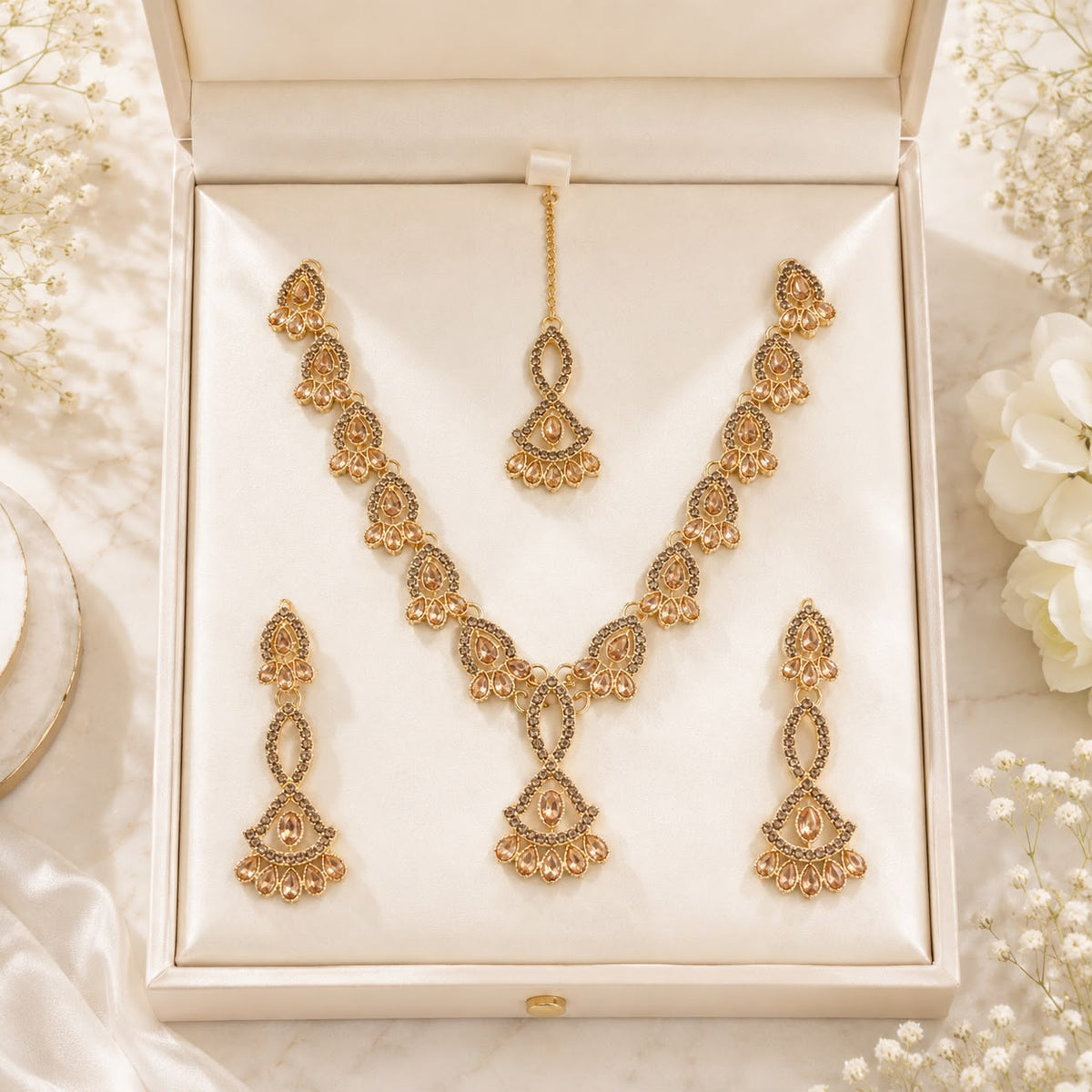 Zircon Necklace-53 (Golden)
