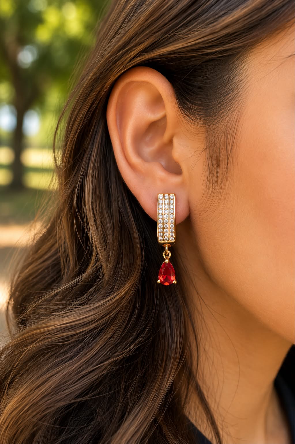 Zircon Hoop Bali-223 (Maroon)