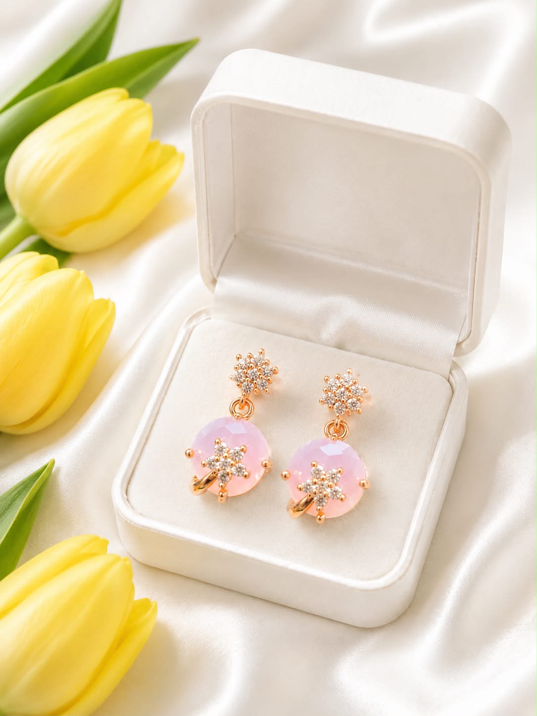 Zircon Earring-223 (Pink)