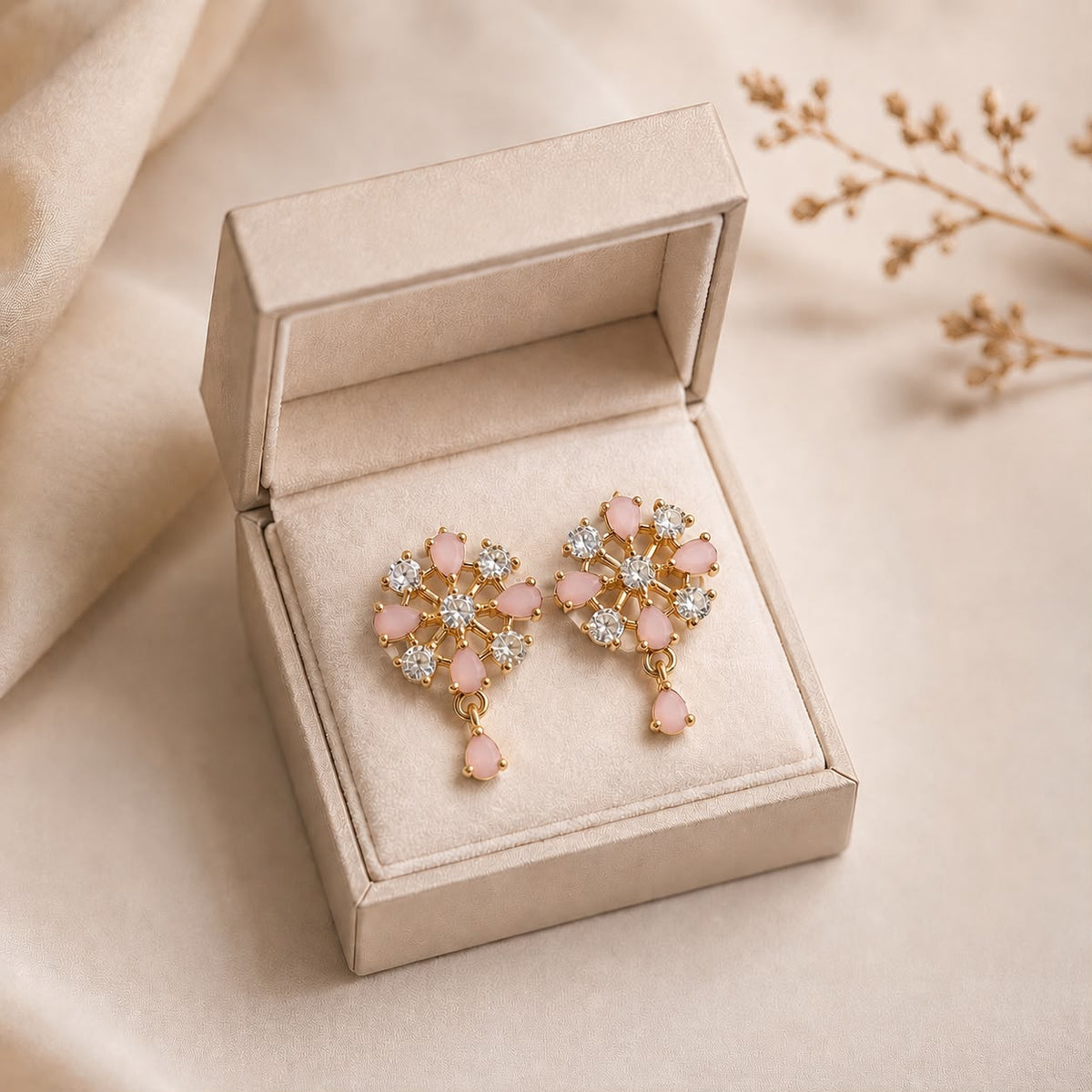 Zircon Earring-219 (Pink)
