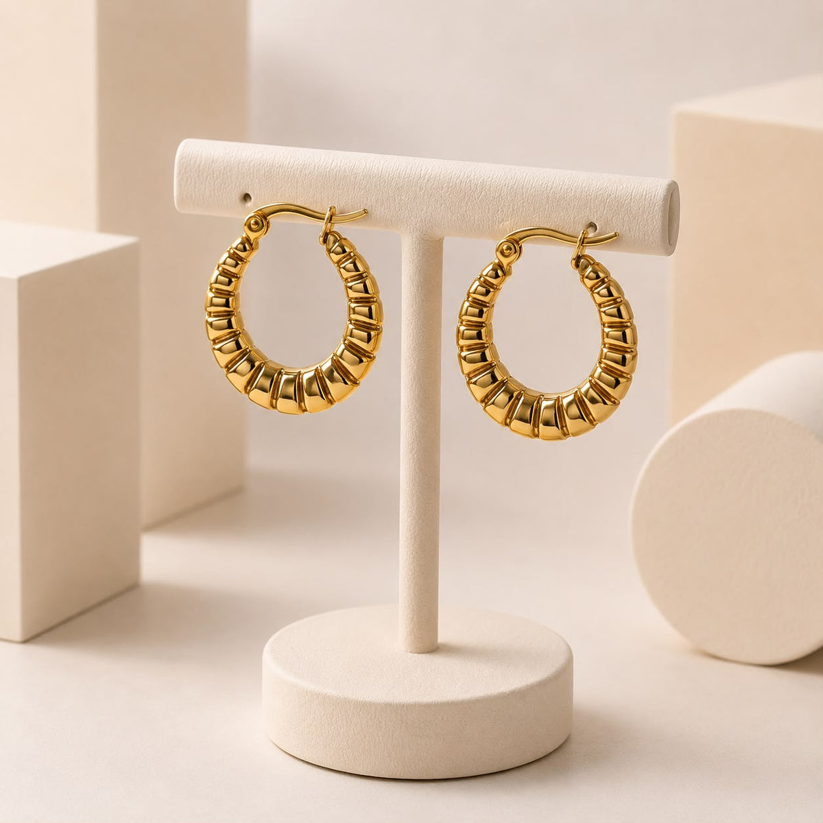 Stainless Steel Hoop Earring-07 (Golden)