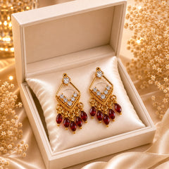 Zircon Earring-224 (Maroon)