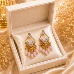 Zircon Earring-224 (Pink)