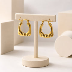 Stainless Steel Hoop Earring-10 (Golden)