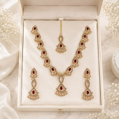 Zircon Necklace-53 (Maroon)