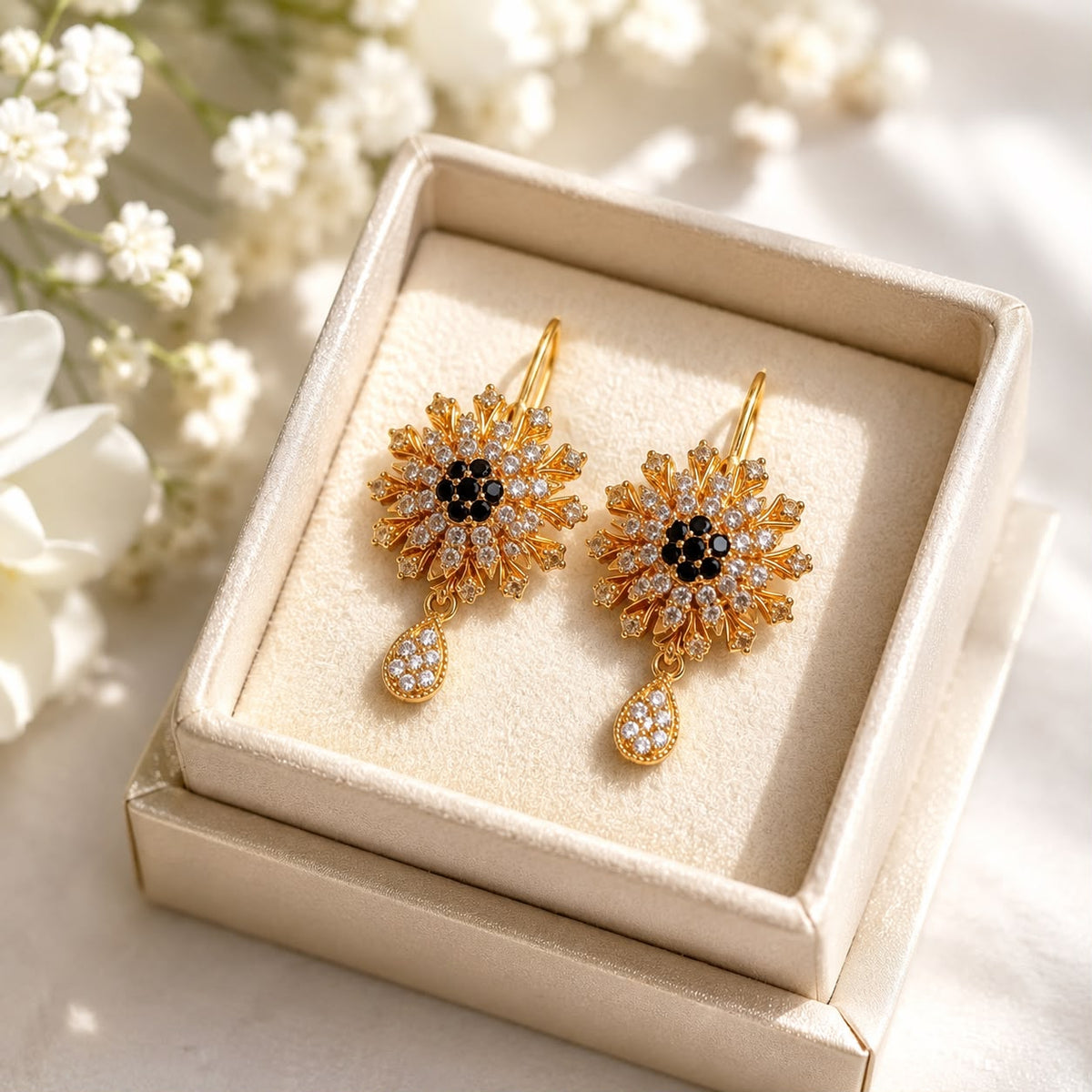 Zircon Earring-169(Black)