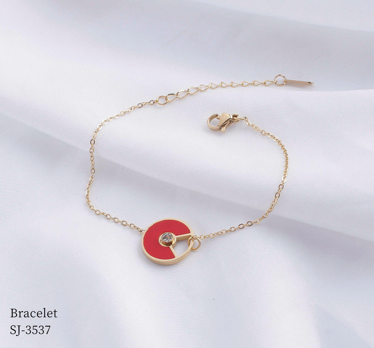 Stainless Steel Bracelet-08 (Maroon)