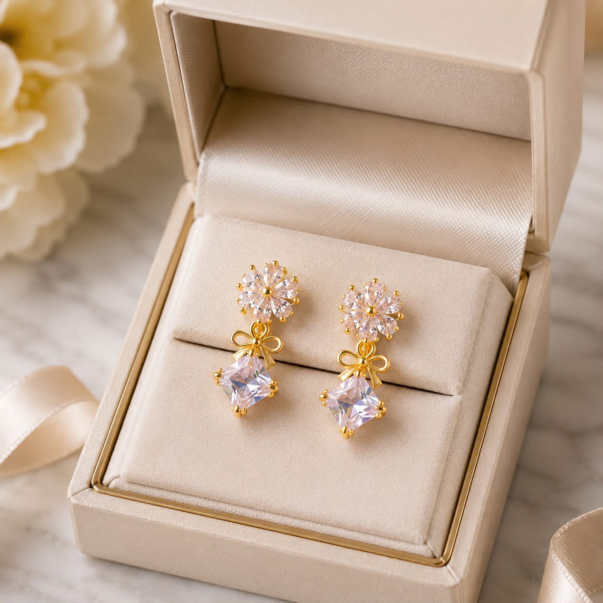 Zircon Earring-221 (White)