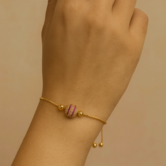 Adjustable Bracelet-80 (Ruby) (Ball)