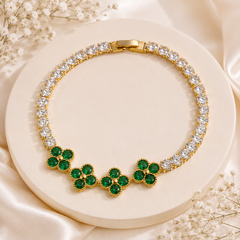 Zircon Bracelet-80 (Golden/Green)