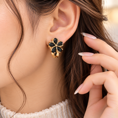 Zircon Hoop Earring-278 (Golden)