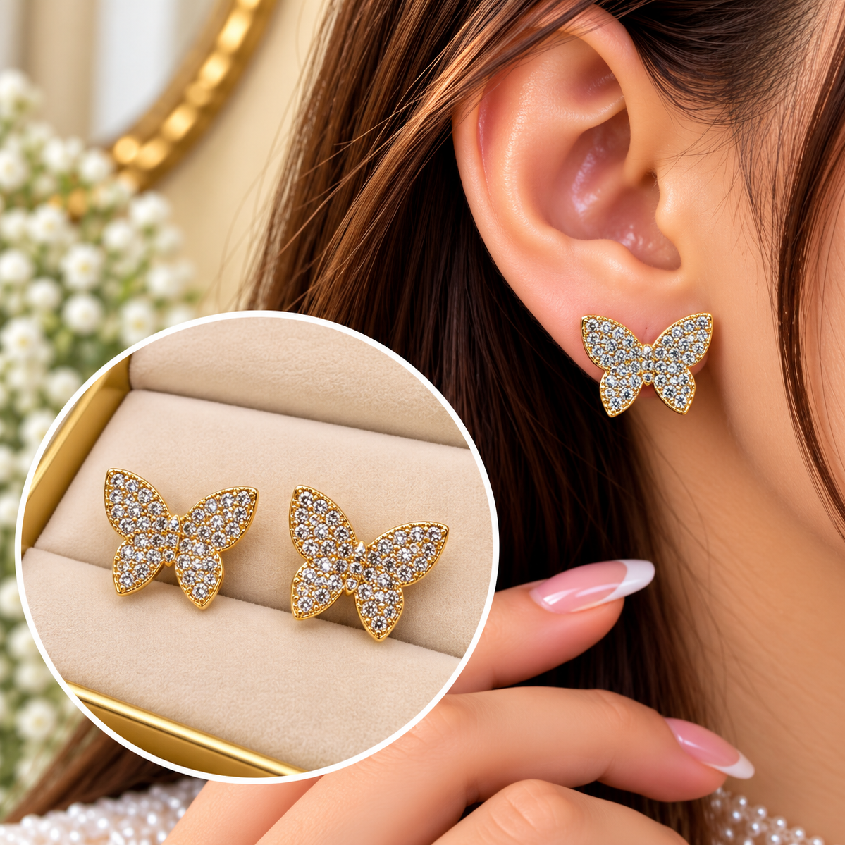 Zircon Studs-255 (Golden)