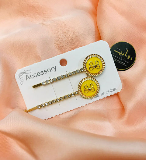 Hair Pin-170 (Pack of 2) (Yellow)